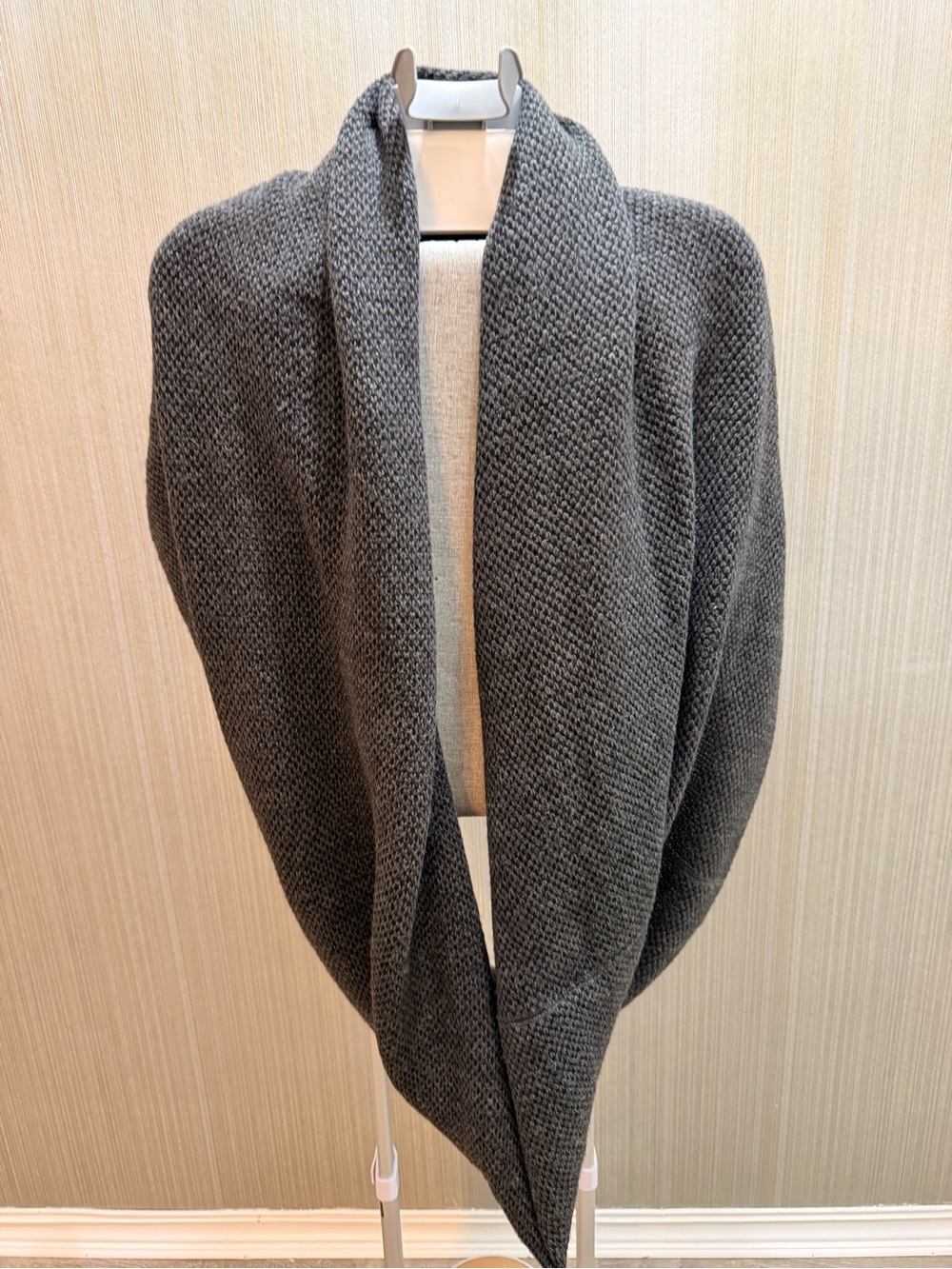 Gray Knit Infinity Wrap / Convertible Shawl Scarf